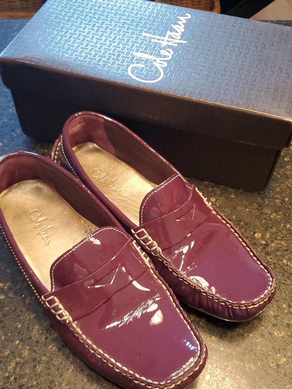 Cole Haan Women's Patent Plum Slip-On Loafers